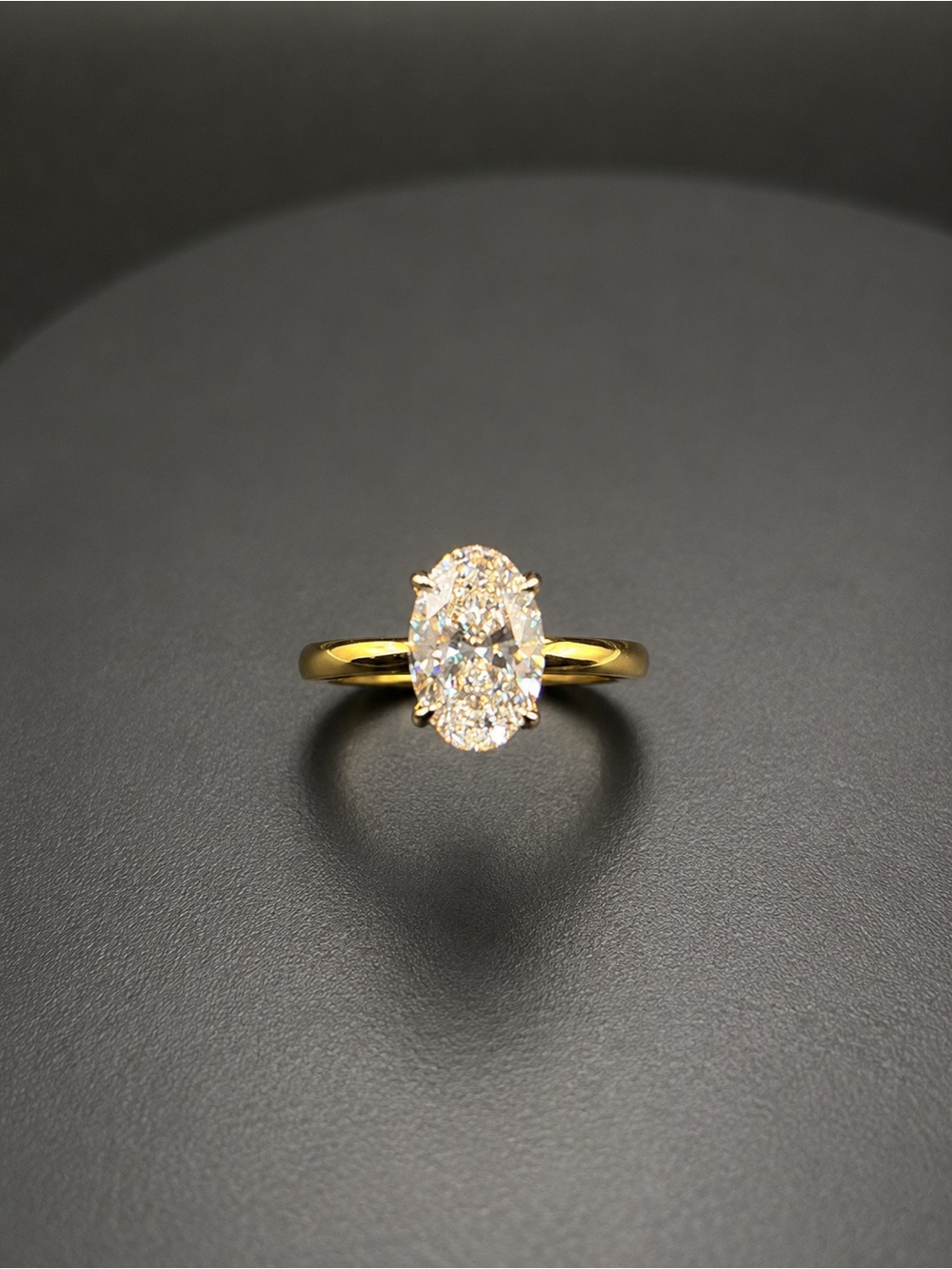 2 carat oval - lab grown - 14K Gold Ring - size 5.5